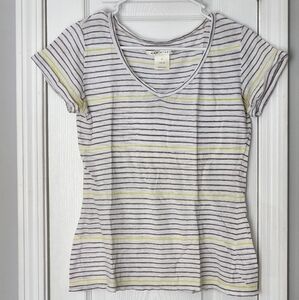 Max Studio V-Neck Linen Tee, Size M